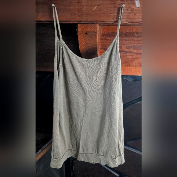 Express gray-green spaghetti strap flowy tank size small - Picture 5 of 5